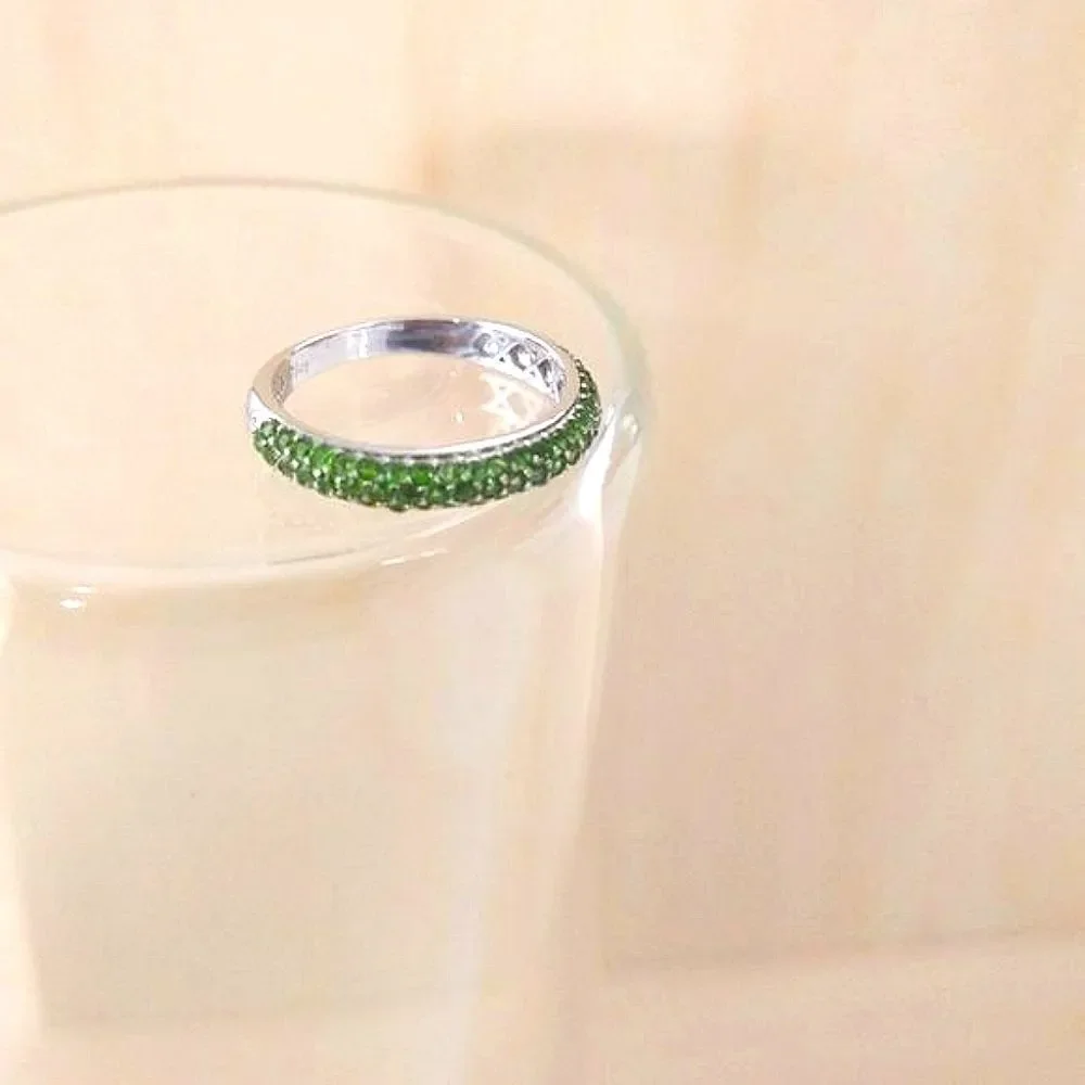 Chrome Diopside Half Band Ring